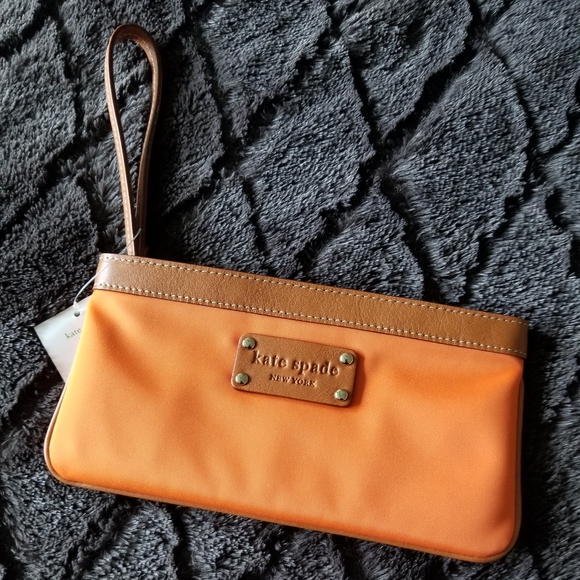 Kate Spade Orange Chrissy Wristlet